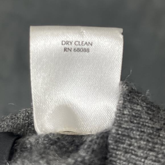 Saks Fifth Avenue Cashmere Sweater Size Small Grey Ruffle Detail - Picture 9 of 9